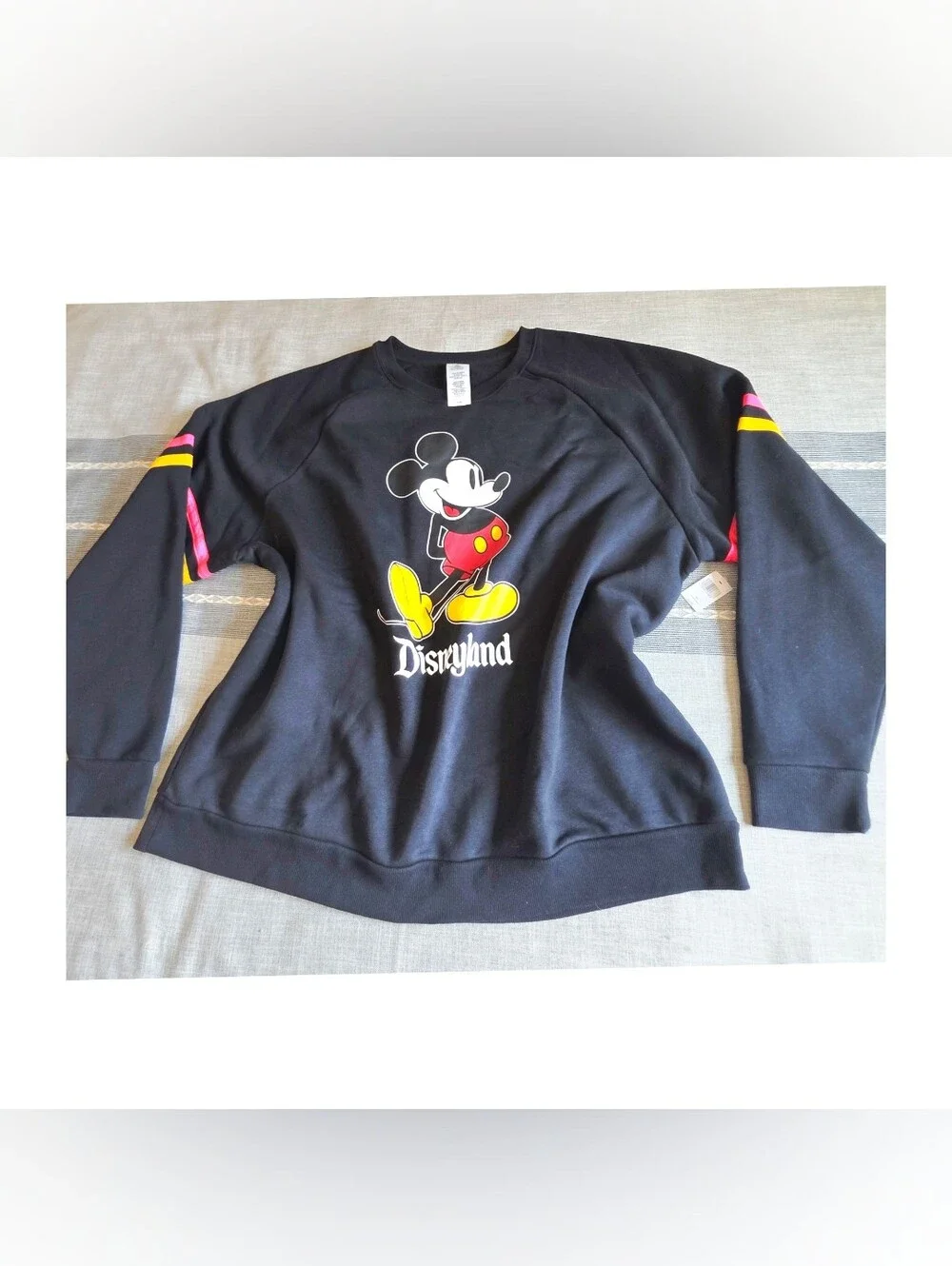 Disney Black Mickey Mouse Sweatshirt with Red, Yellow & Pink Accents | 3XL